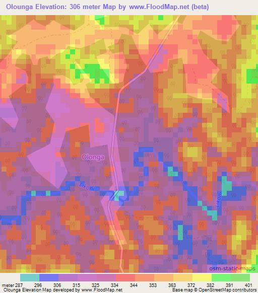 Olounga,Gabon Elevation Map