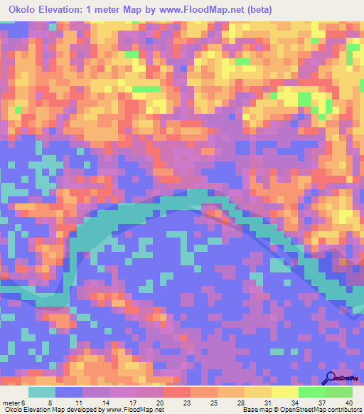 Okolo,Gabon Elevation Map