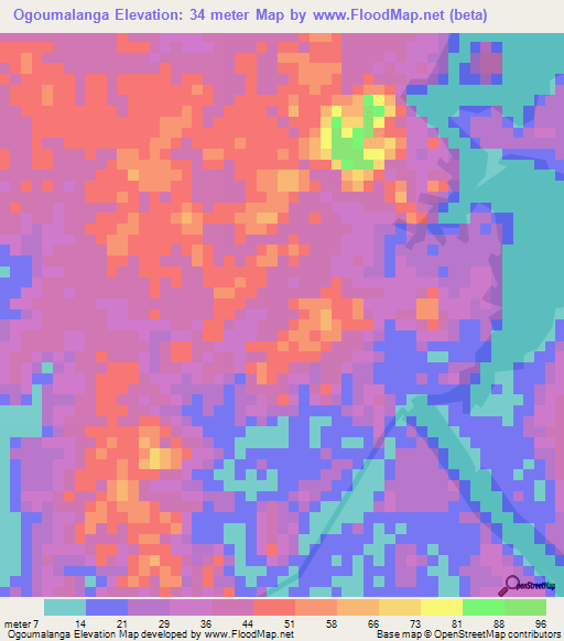 Ogoumalanga,Gabon Elevation Map