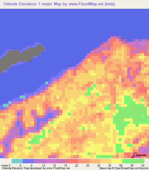 Odende,Gabon Elevation Map