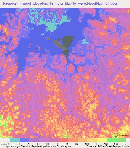 Nzongomintangui,Gabon Elevation Map
