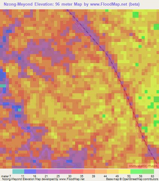 Nzong-Meyond,Gabon Elevation Map