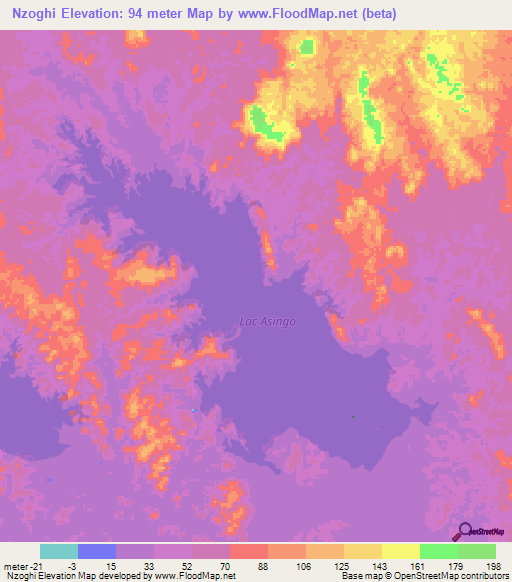 Nzoghi,Gabon Elevation Map