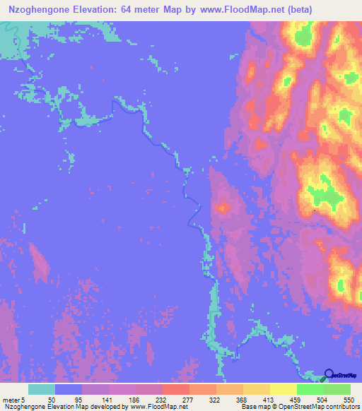 Nzoghengone,Gabon Elevation Map