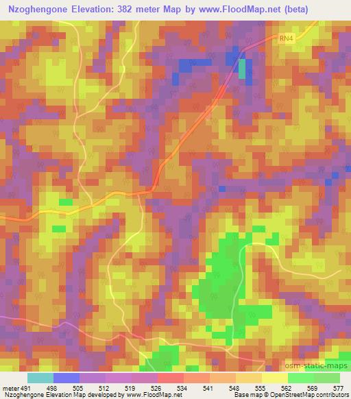 Nzoghengone,Gabon Elevation Map