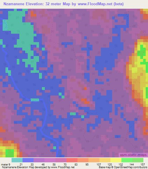 Nzamanene,Gabon Elevation Map