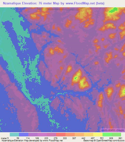 Nzamalique,Gabon Elevation Map