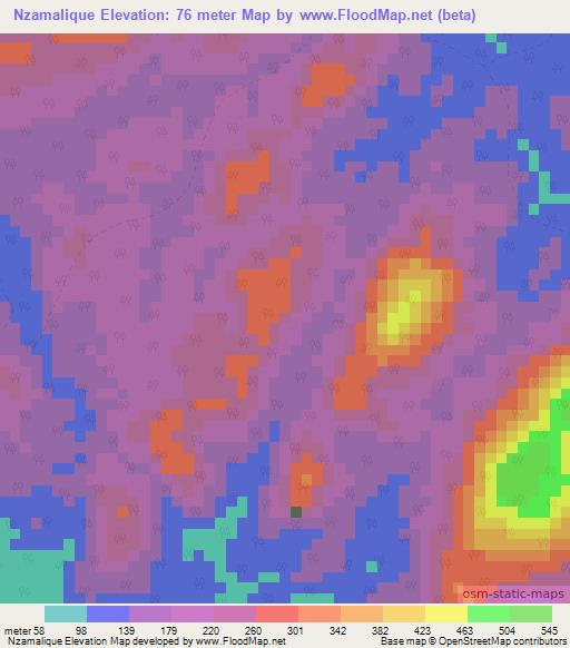 Nzamalique,Gabon Elevation Map