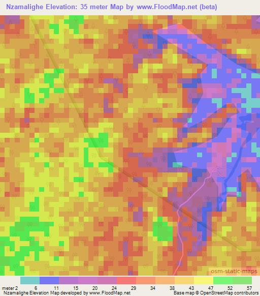 Nzamalighe,Gabon Elevation Map