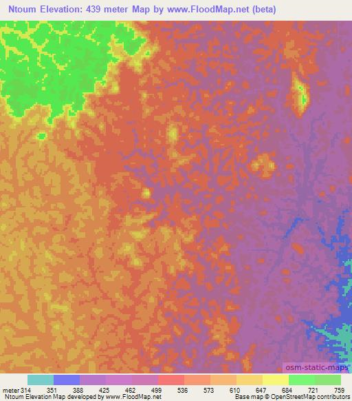 Ntoum,Gabon Elevation Map