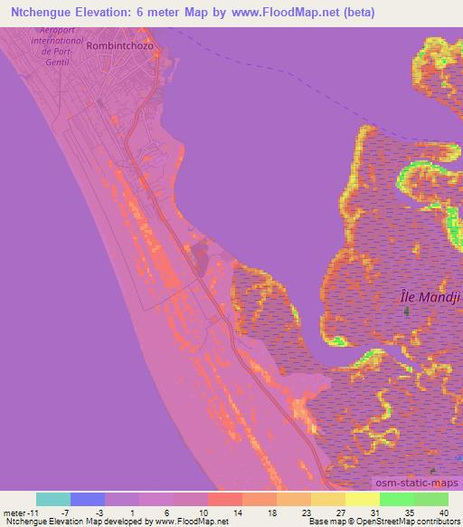 Ntchengue,Gabon Elevation Map