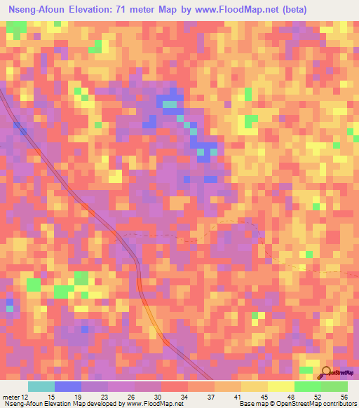 Nseng-Afoun,Gabon Elevation Map