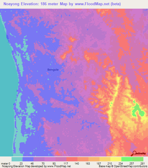 Noayong,Gabon Elevation Map