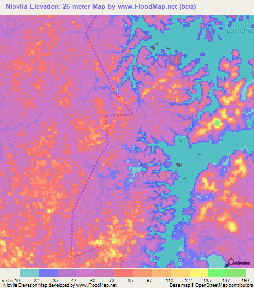 Nlovila,Gabon Elevation Map