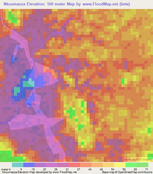 Nkoumazza,Gabon Elevation Map