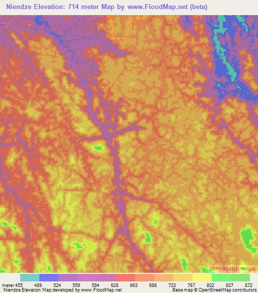 Niendze,Gabon Elevation Map