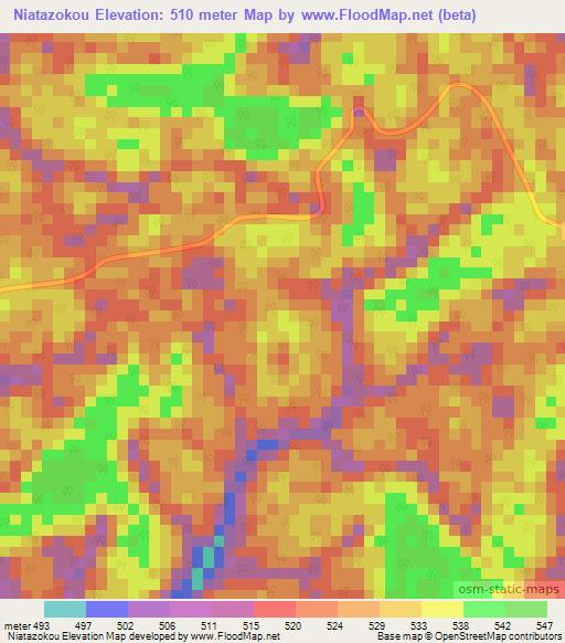 Niatazokou,Gabon Elevation Map
