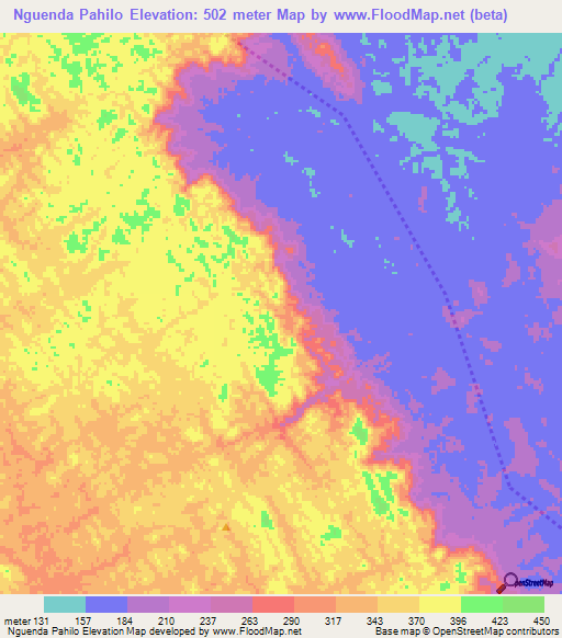 Nguenda Pahilo,Gabon Elevation Map
