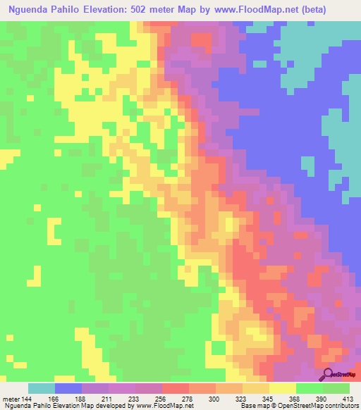 Nguenda Pahilo,Gabon Elevation Map