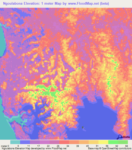 Ngoulabona,Gabon Elevation Map