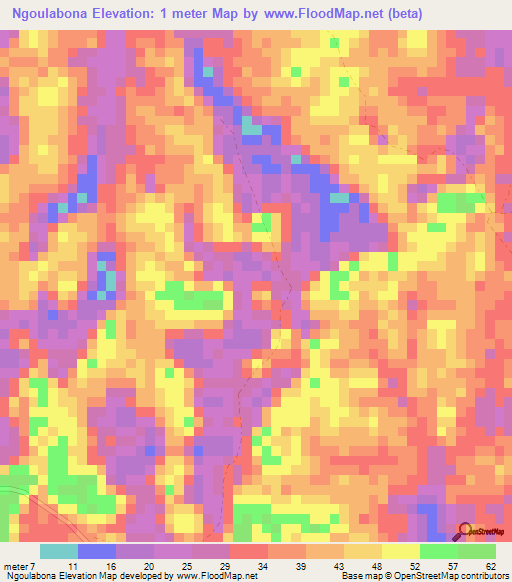Ngoulabona,Gabon Elevation Map