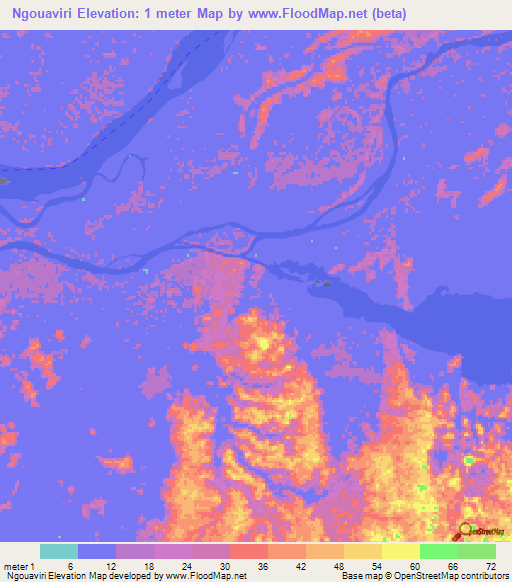 Ngouaviri,Gabon Elevation Map