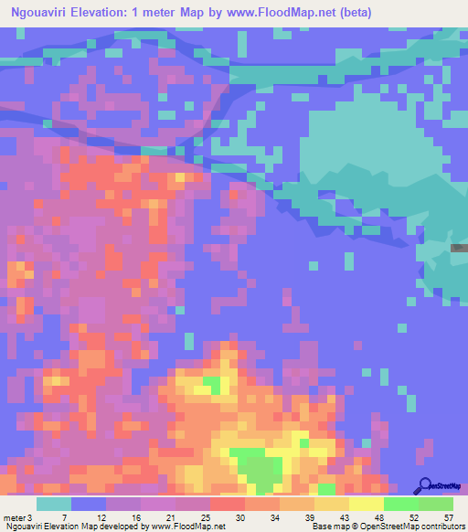 Ngouaviri,Gabon Elevation Map