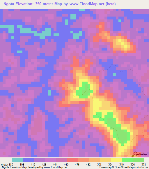 Ngota,Gabon Elevation Map