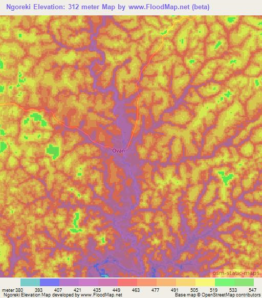 Ngoreki,Gabon Elevation Map