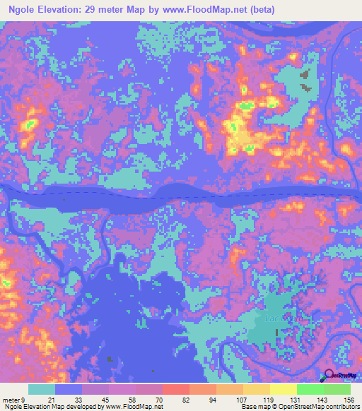 Ngole,Gabon Elevation Map