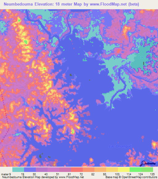 Neumbedouma,Gabon Elevation Map