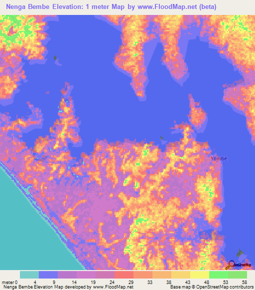Nenga Bembe,Gabon Elevation Map