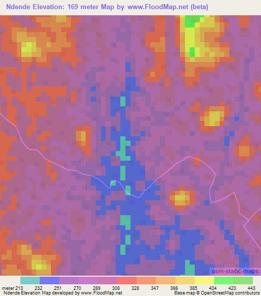 Ndende,Gabon Elevation Map