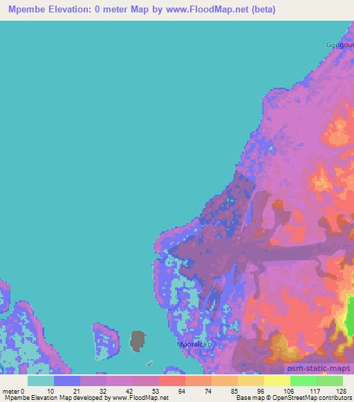Mpembe,Gabon Elevation Map