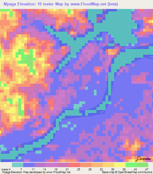 Mpaga,Gabon Elevation Map