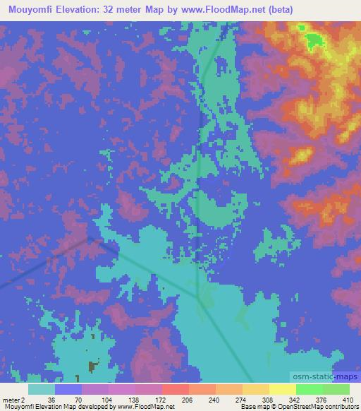 Mouyomfi,Gabon Elevation Map