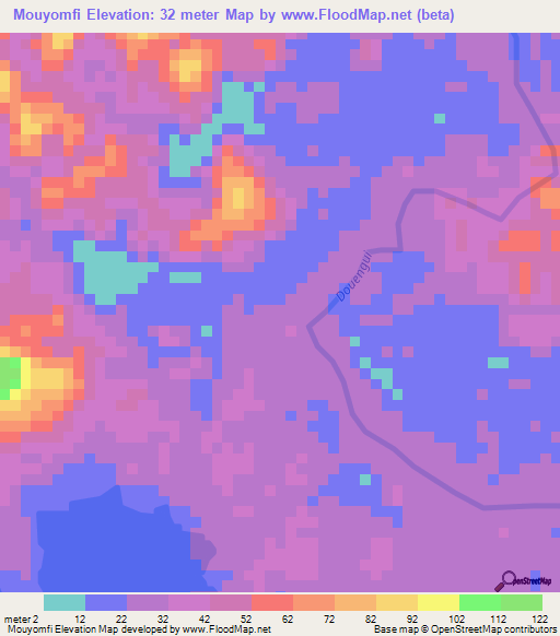 Mouyomfi,Gabon Elevation Map