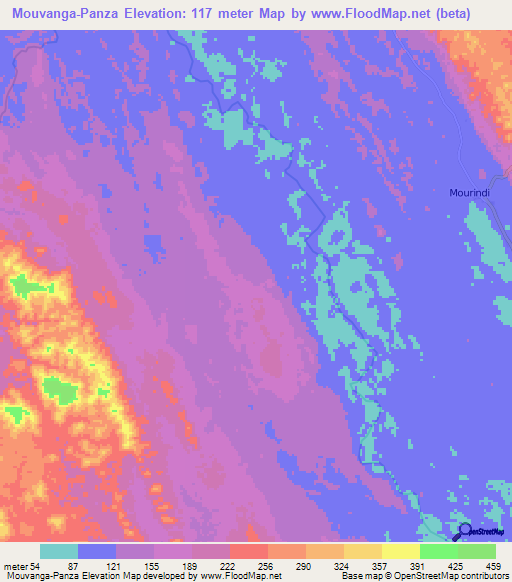 Mouvanga-Panza,Gabon Elevation Map