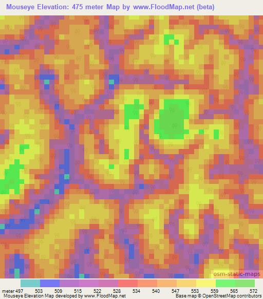 Mouseye,Gabon Elevation Map