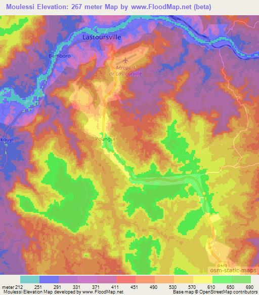 Moulessi,Gabon Elevation Map