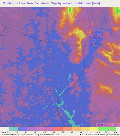 Moulemba,Gabon Elevation Map