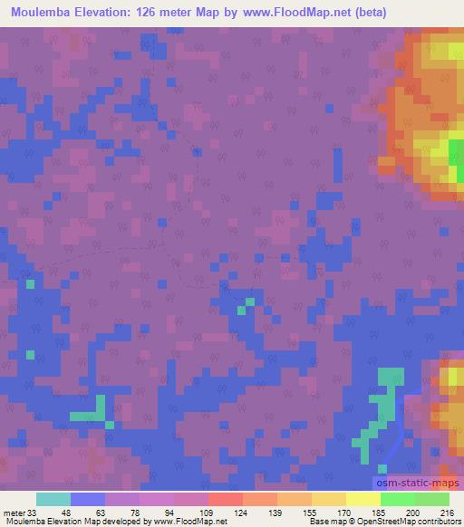 Moulemba,Gabon Elevation Map