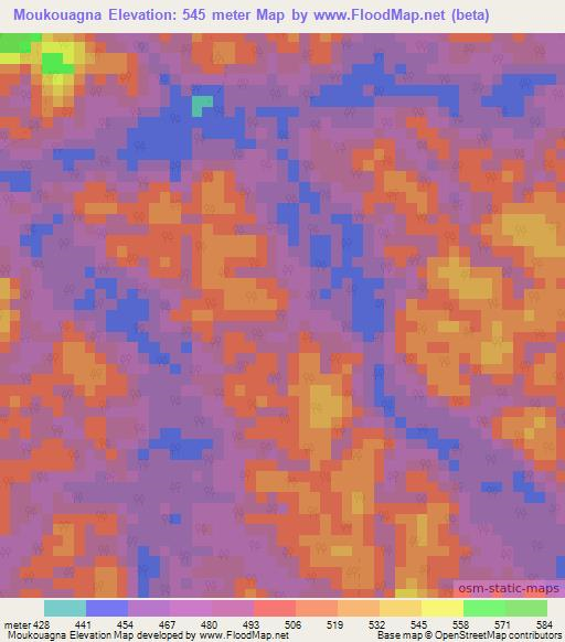 Moukouagna,Gabon Elevation Map