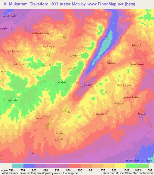 Al Mukarram,Syria Elevation Map