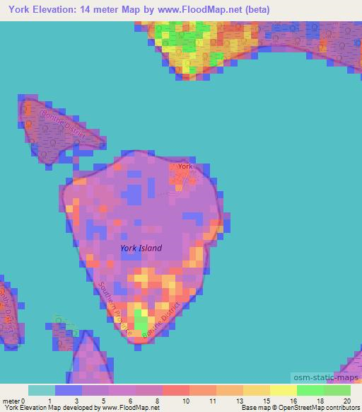 York,Sierra Leone Elevation Map