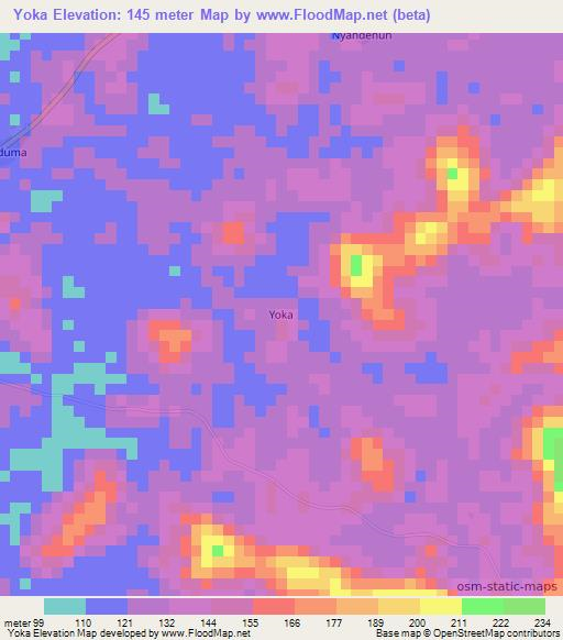 Yoka,Sierra Leone Elevation Map