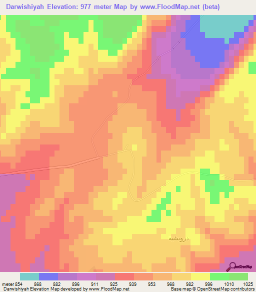 Darwishiyah,Syria Elevation Map