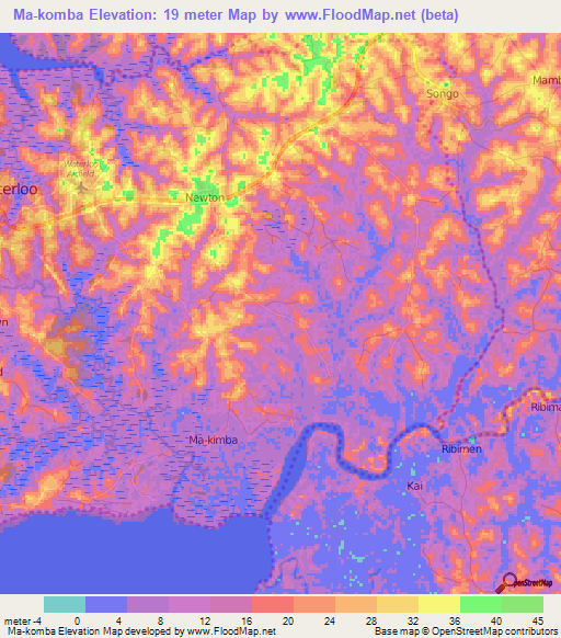 Ma-komba,Sierra Leone Elevation Map
