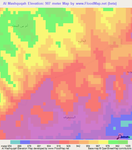 Al Mashquqah,Syria Elevation Map
