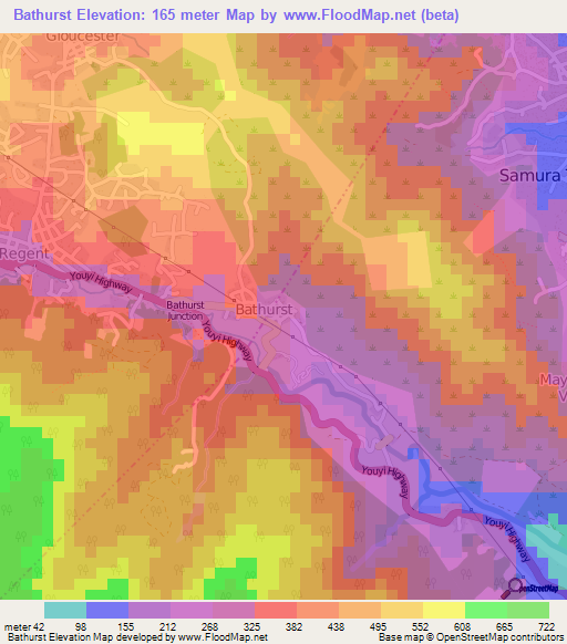 Bathurst,Sierra Leone Elevation Map
